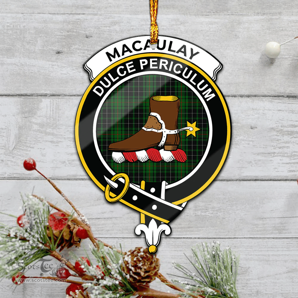 Scottish Macaulay Hunting Clan Tartan Mica Ornament Christmas Decoratio - 2-Sided  Scottish Plaid Tartan Plaid