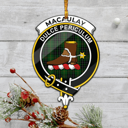 Scottish Macaulay Hunting Clan Tartan Mica Ornament Christmas Decoratio - 2-Sided  Scottish Plaid Tartan Plaid