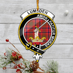 Scottish Lumsden Modern Clan Tartan Mica Ornament Christmas Decoratio - 2-Sided  Scottish Plaid Tartan Plaid
