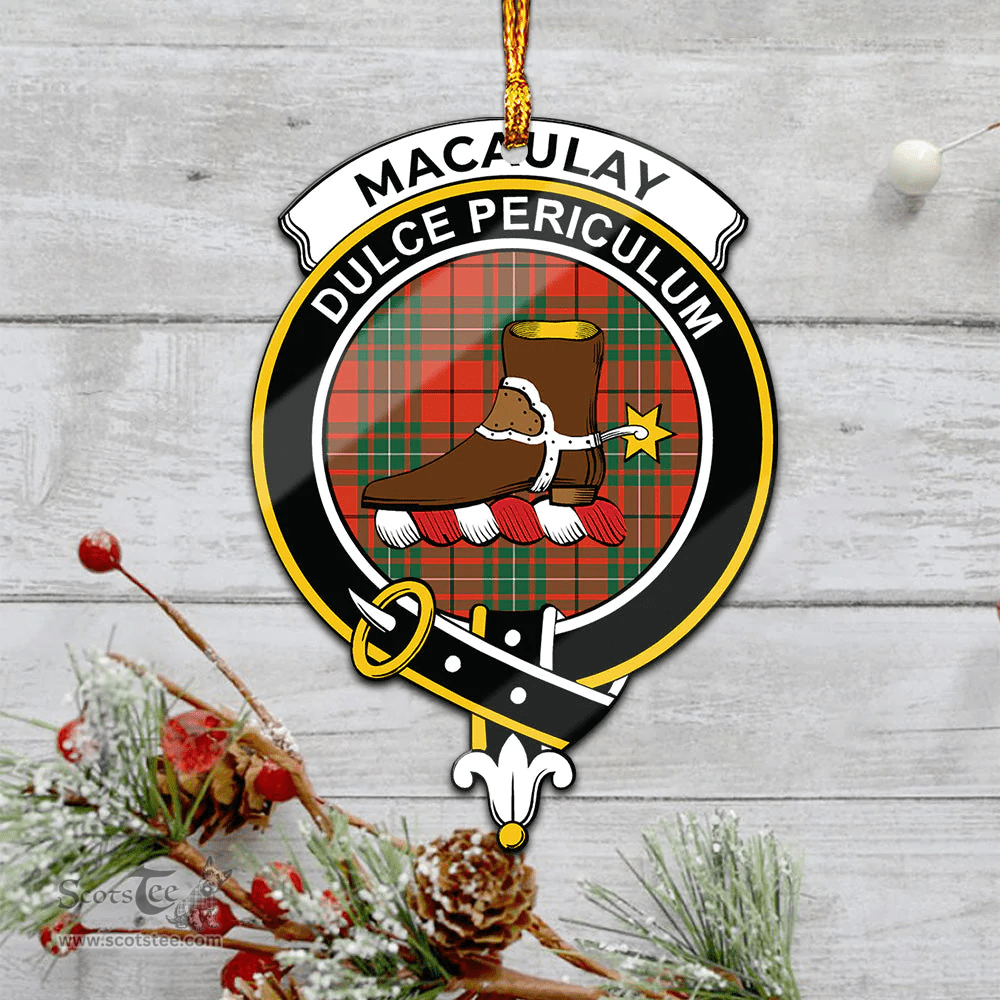 Scottish Macaulay Ancient Clan Tartan Mica Ornament Christmas Decoratio - 2-Sided  Scottish Plaid Tartan Plaid