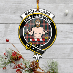 Scottish Macfarlane Hunting Modern Clan Tartan Mica Ornament Christmas Decoratio - 2-Sided  Scottish Plaid Tartan Plaid