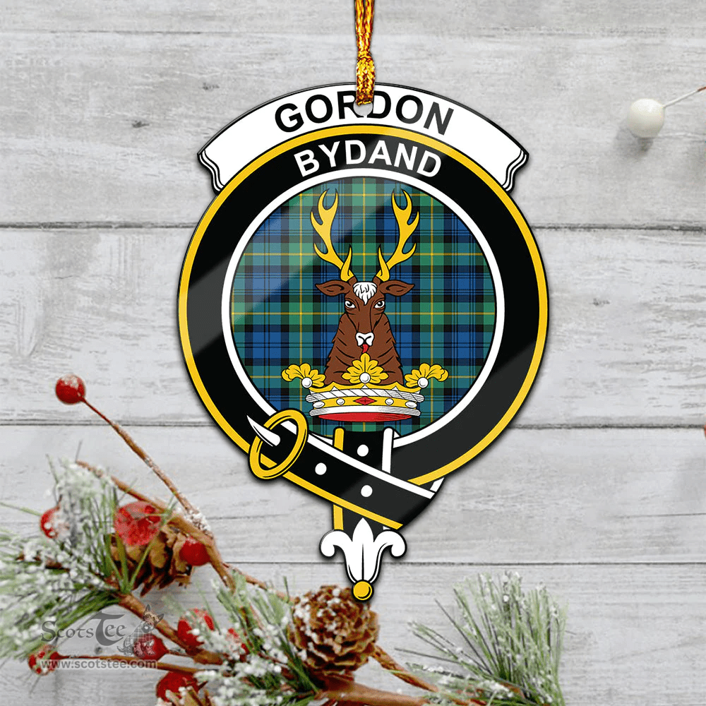 Scottish Gordon Ancient Clan Tartan Mica Ornament Christmas Decoratio - 2-Sided  Scottish Plaid Tartan Plaid