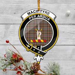 Scottish Macintyre Hunting Weathered Clan Tartan Mica Ornament Christmas Decoratio - 2-Sided  Scottish Plaid Tartan Plaid