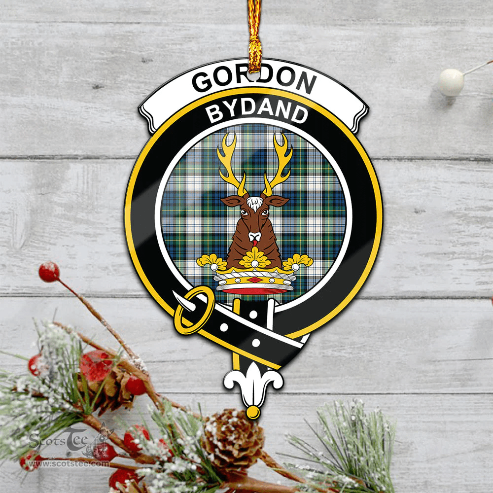 Scottish Gordon Dress Ancient Clan Tartan Mica Ornament Christmas Decoratio - 2-Sided  Scottish Plaid Tartan Plaid