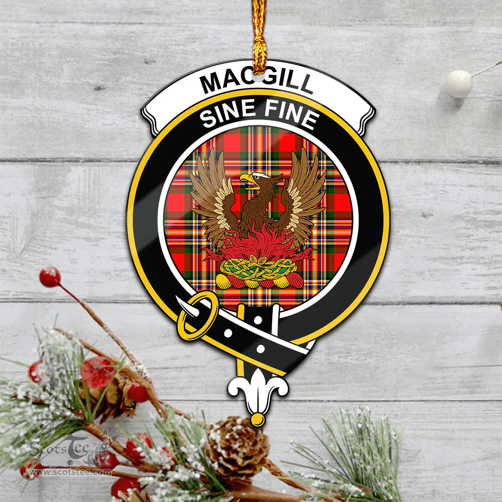 Scottish Macgill Modern Clan Tartan Mica Ornament Christmas Decoratio - 2-Sided  Scottish Plaid Tartan Plaid
