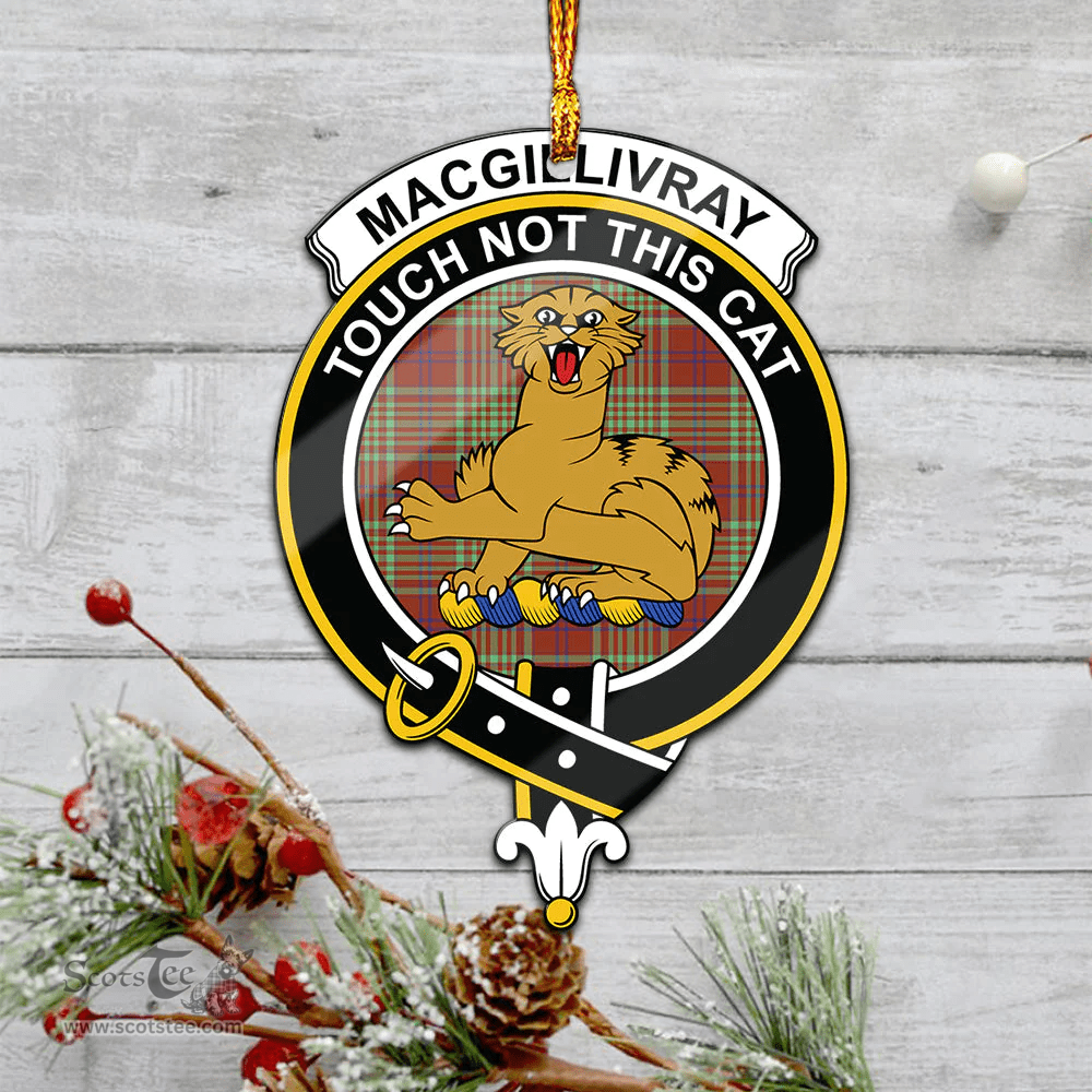 Scottish Macgillivray Hunting Ancient Clan Tartan Mica Ornament Christmas Decoratio - 2-Sided  Scottish Plaid Tartan Plaid