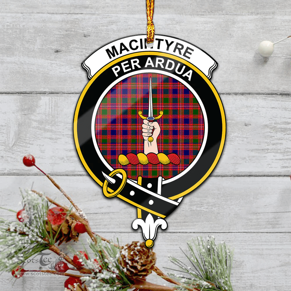 Scottish Macintyre Modern Clan Tartan Mica Ornament Christmas Decoratio - 2-Sided  Scottish Plaid Tartan Plaid