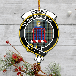 Scottish Ogilvie Ogilvy Hunting Clan Tartan Mica Ornament Christmas Decoratio - 2-Sided  Scottish Plaid Tartan Plaid