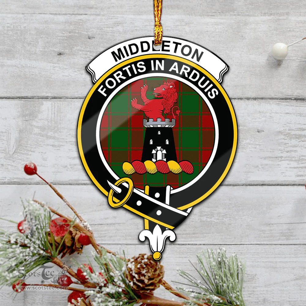 Scottish Middleton Clan Tartan Mica Ornament Christmas Decoratio - 2-Sided  Scottish Plaid Tartan Plaid