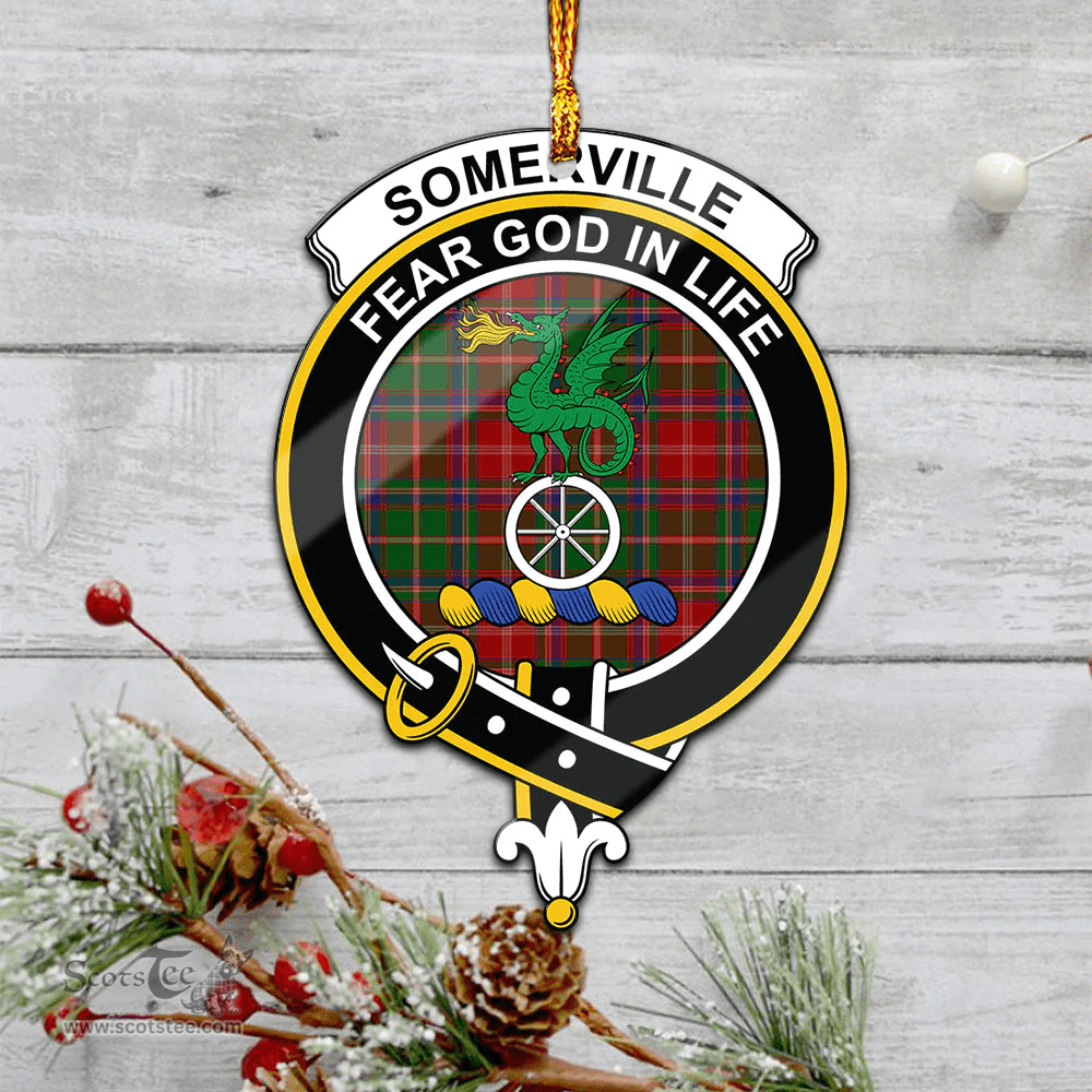 Scottish Somerville Clan Tartan Mica Ornament Christmas Decoratio - 2-Sided  Scottish Plaid Tartan Plaid
