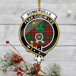 Scottish Somerville Clan Tartan Mica Ornament Christmas Decoratio - 2-Sided  Scottish Plaid Tartan Plaid