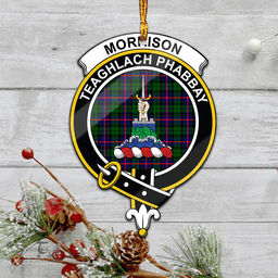 Scottish Morrison Modern Clan Tartan Mica Ornament Christmas Decoratio - 2-Sided  Scottish Plaid Tartan Plaid