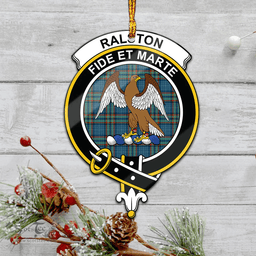 Scottish Ralston Uk Clan Tartan Mica Ornament Christmas Decoratio - 2-Sided  Scottish Plaid Tartan Plaid