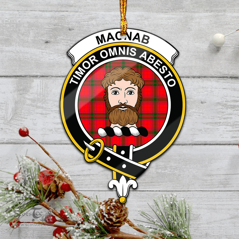Scottish Macnab Modern Clan Tartan Mica Ornament Christmas Decoratio - 2-Sided  Scottish Plaid Tartan Plaid