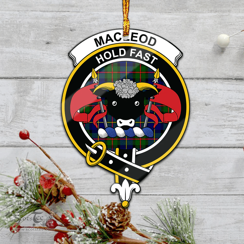 Scottish Macleod Of Harris Modern Clan Tartan Mica Ornament Christmas Decoratio - 2-Sided  Scottish Plaid Tartan Plaid