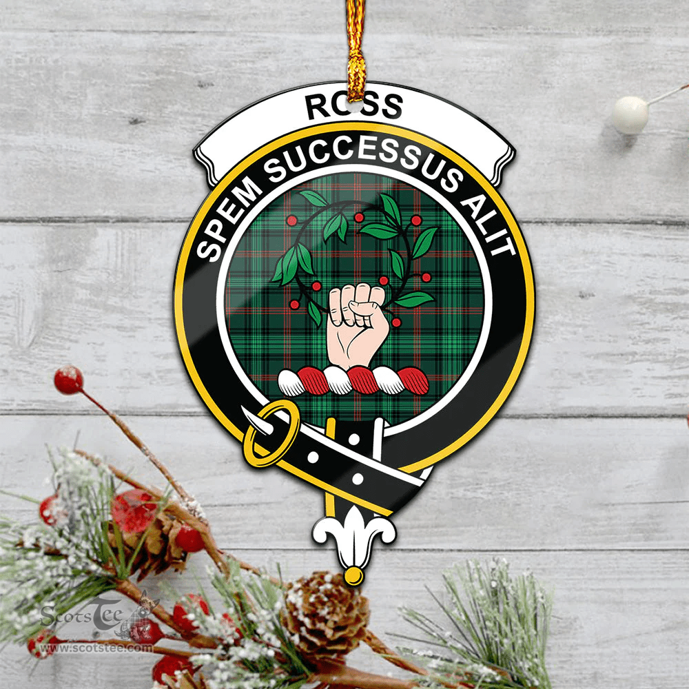 Scottish Ross Hunting Modern Clan Tartan Mica Ornament Christmas Decoratio - 2-Sided  Scottish Plaid Tartan Plaid