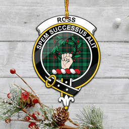 Scottish Ross Hunting Modern Clan Tartan Mica Ornament Christmas Decoratio - 2-Sided  Scottish Plaid Tartan Plaid