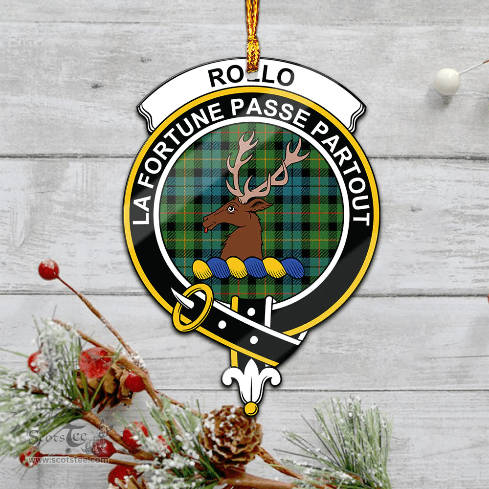 Scottish Rollo Ancient Clan Tartan Mica Ornament Christmas Decoratio - 2-Sided  Scottish Plaid Tartan Plaid