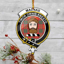 Scottish Macnab Ancient Clan Tartan Mica Ornament Christmas Decoratio - 2-Sided  Scottish Plaid Tartan Plaid