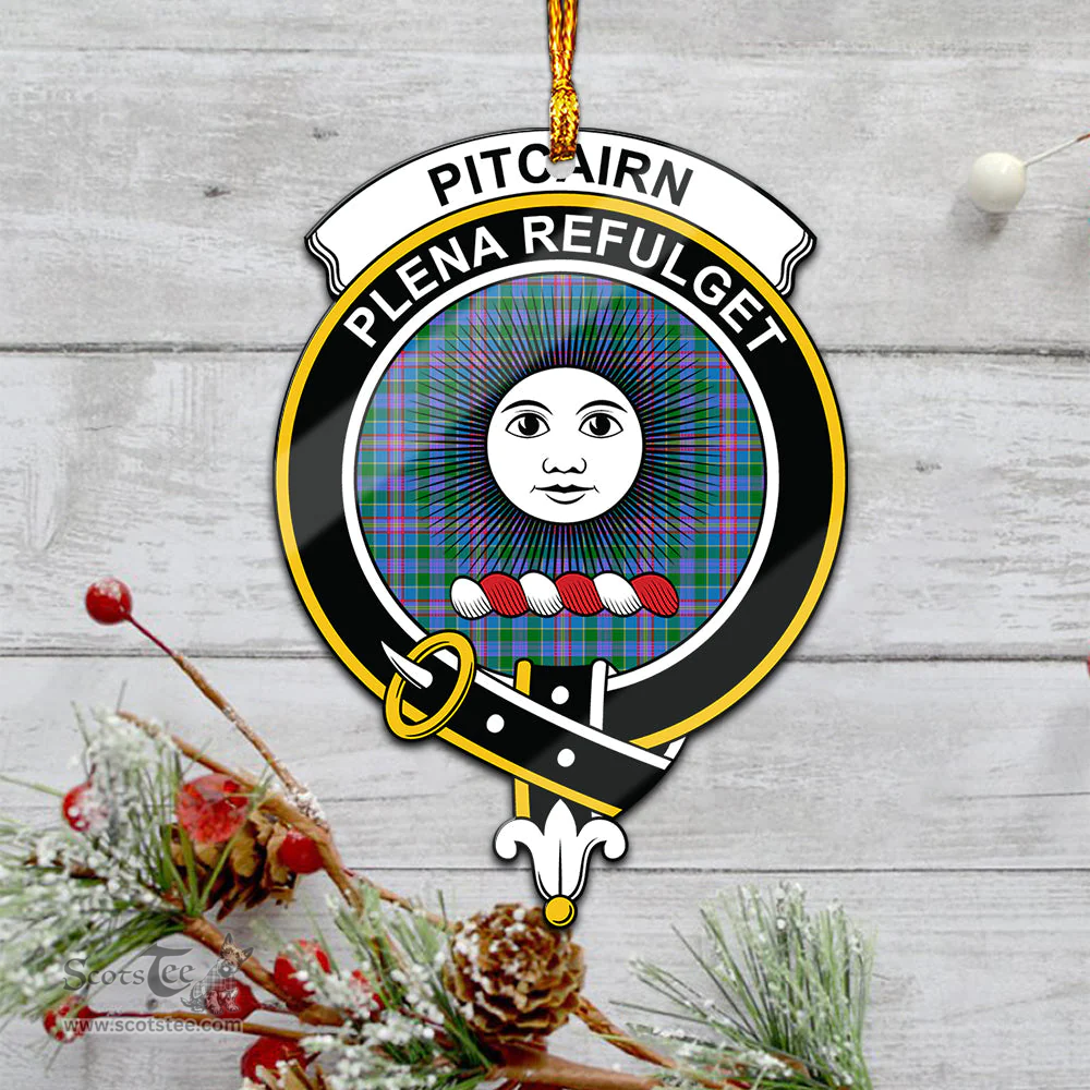 Scottish Pitcairn Hunting Clan Tartan Mica Ornament Christmas Decoratio - 2-Sided  Scottish Plaid Tartan Plaid