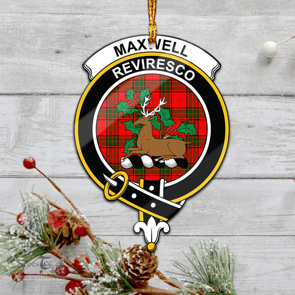 Scottish Maxwell Modern Clan Tartan Mica Ornament Christmas Decoratio - 2-Sided  Scottish Plaid Tartan Plaid
