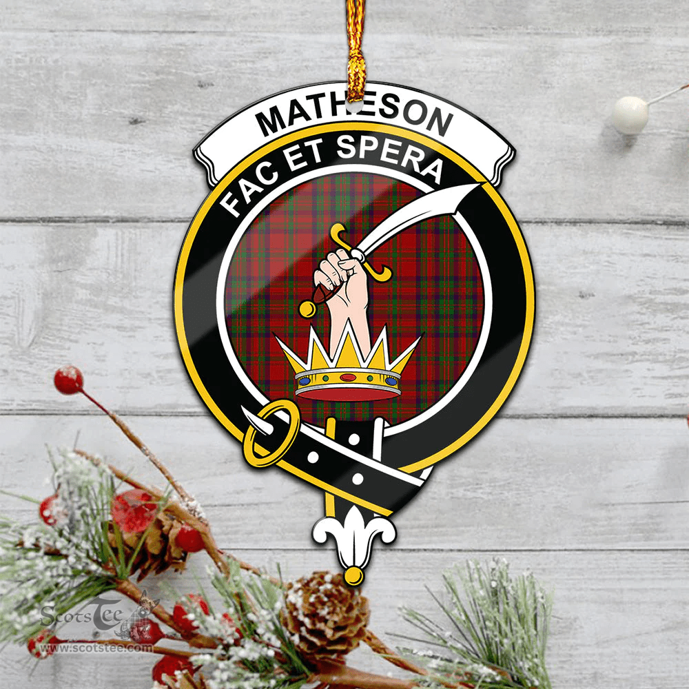 Scottish Matheson Dress Clan Tartan Mica Ornament Christmas Decoratio - 2-Sided  Scottish Plaid Tartan Plaid
