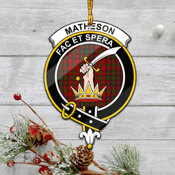 Scottish Matheson Dress Clan Tartan Mica Ornament Christmas Decoratio - 2-Sided  Scottish Plaid Tartan Plaid