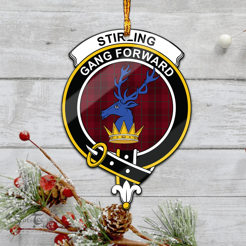 Scottish Stirling Of Keir Clan Tartan Mica Ornament Christmas Decoratio - 2-Sided  Scottish Plaid Tartan Plaid