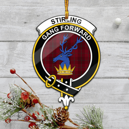 Scottish Stirling Of Keir Clan Tartan Mica Ornament Christmas Decoratio - 2-Sided  Scottish Plaid Tartan Plaid