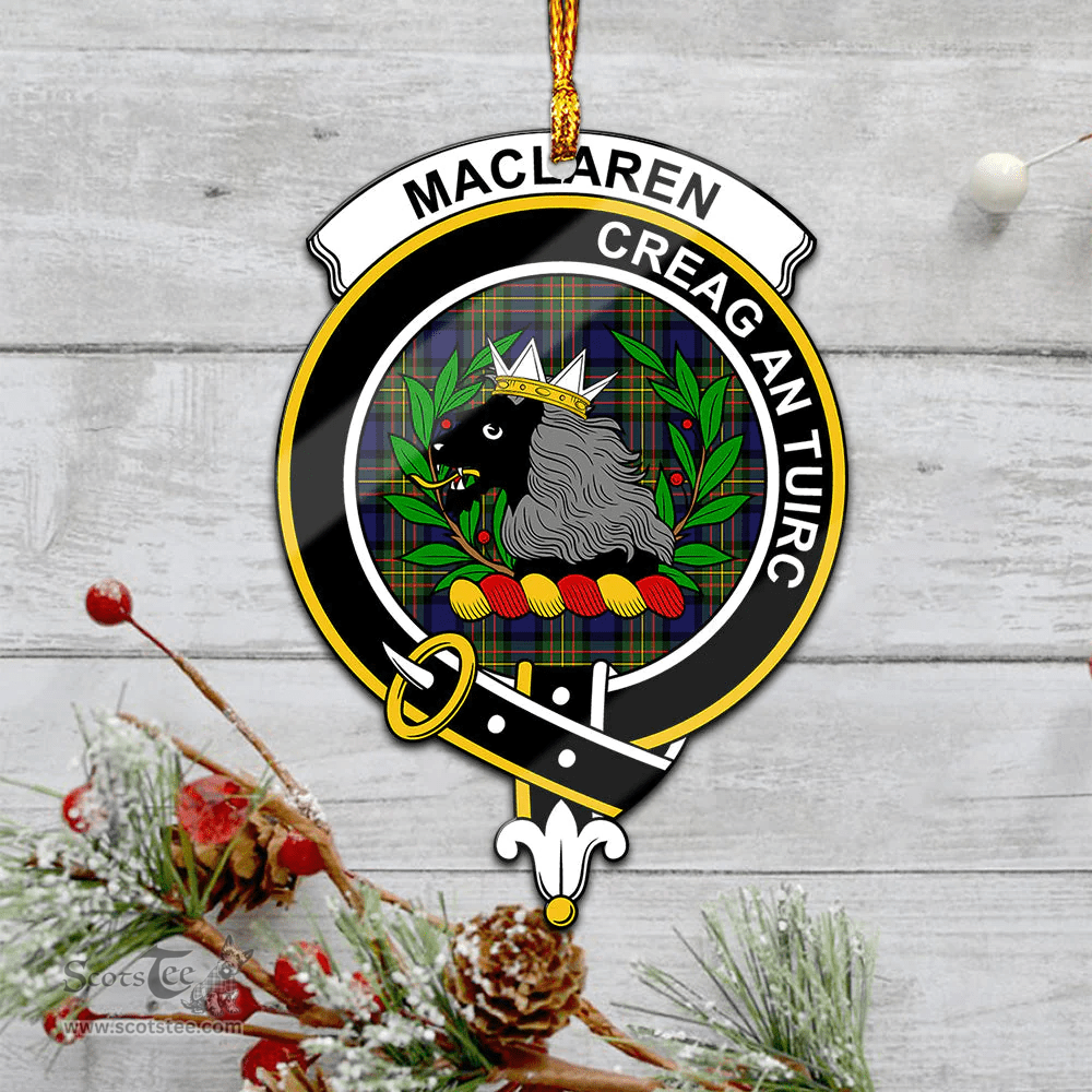 Scottish Maclaren Modern Clan Tartan Mica Ornament Christmas Decoratio - 2-Sided  Scottish Plaid Tartan Plaid