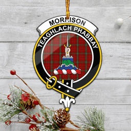 Scottish Morrison Ancient Clan Tartan Mica Ornament Christmas Decoratio - 2-Sided  Scottish Plaid Tartan Plaid
