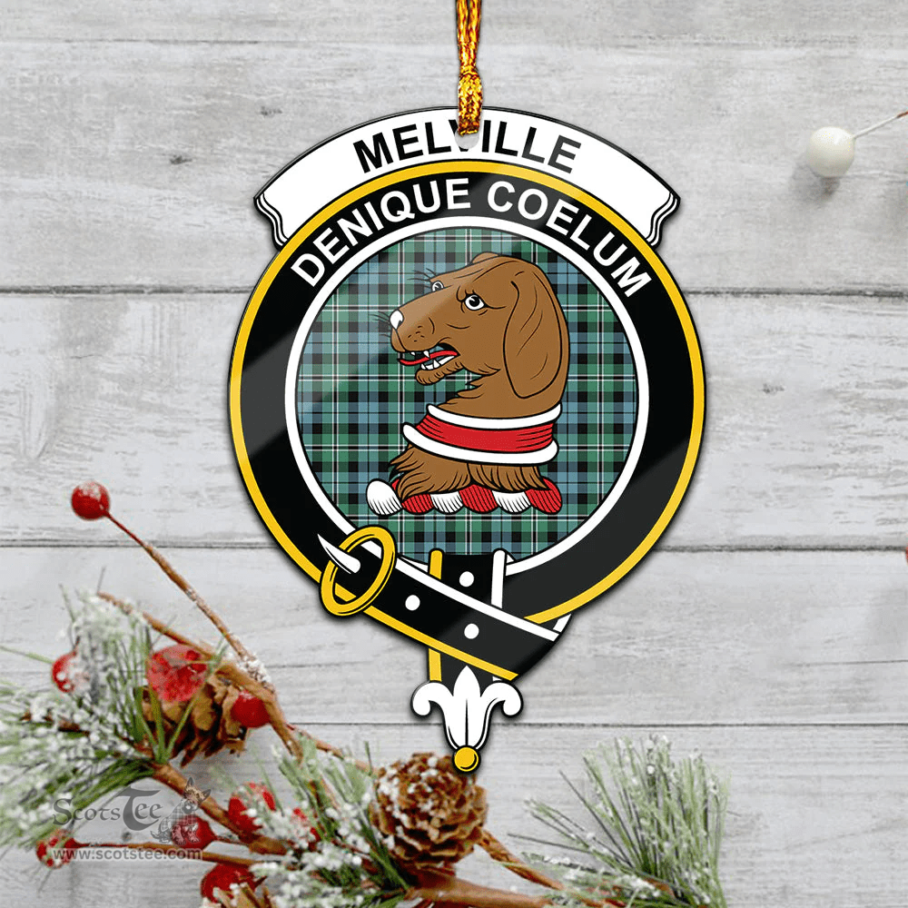 Scottish Melville Ancient Clan Tartan Mica Ornament Christmas Decoratio - 2-Sided  Scottish Plaid Tartan Plaid