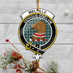 Scottish Melville Ancient Clan Tartan Mica Ornament Christmas Decoratio - 2-Sided  Scottish Plaid Tartan Plaid