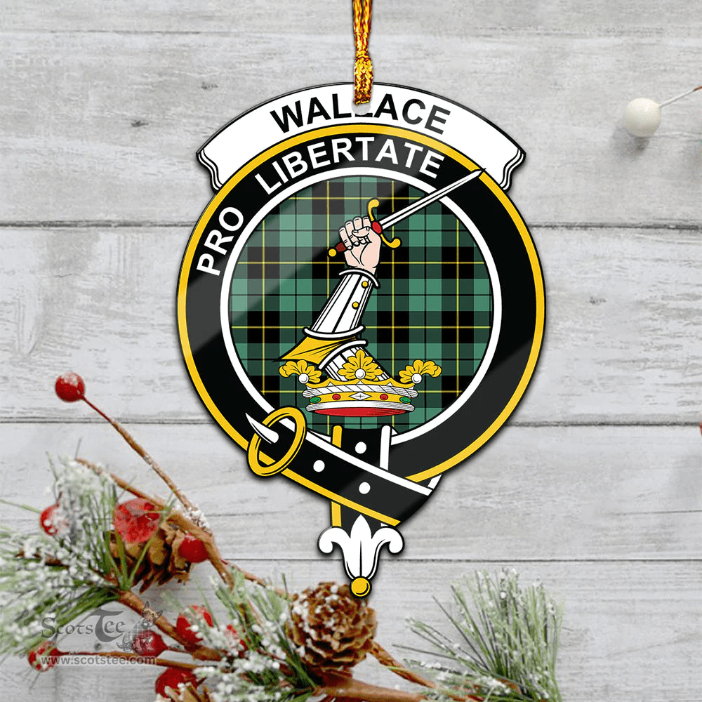 Scottish Wallace Hunting Ancient Clan Tartan Mica Ornament Christmas Decoratio - 2-Sided  Scottish Plaid Tartan Plaid