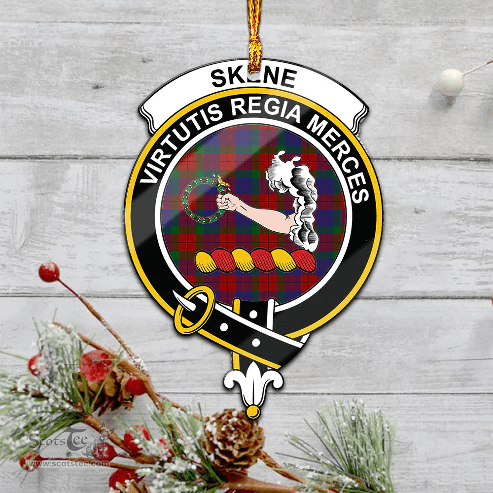 Scottish Skene Of Cromar Clan Tartan Mica Ornament Christmas Decoratio - 2-Sided  Scottish Plaid Tartan Plaid