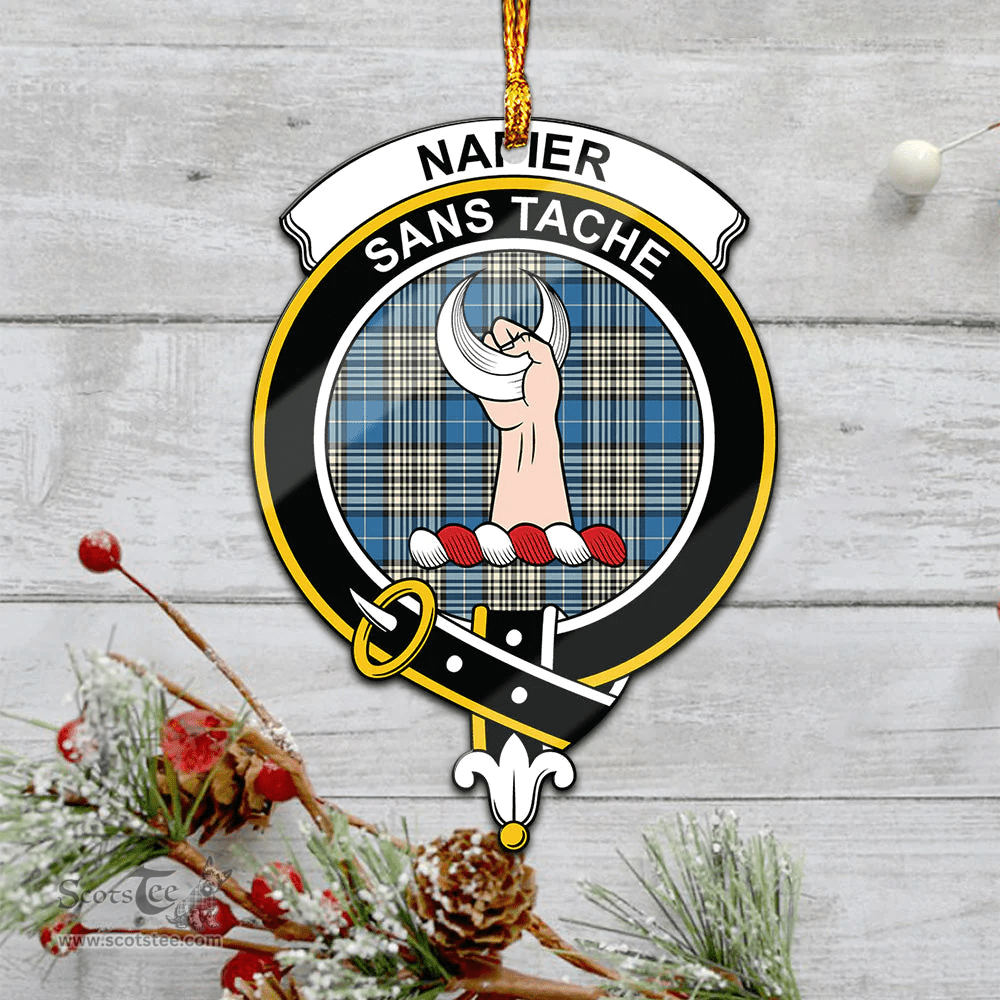 Scottish Napier Ancient Clan Tartan Mica Ornament Christmas Decoratio - 2-Sided  Scottish Plaid Tartan Plaid