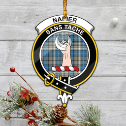 Scottish Napier Ancient Clan Tartan Mica Ornament Christmas Decoratio - 2-Sided  Scottish Plaid Tartan Plaid