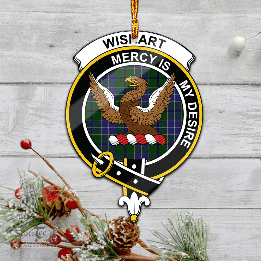 Scottish Wishart Hunting Clan Tartan Mica Ornament Christmas Decoratio - 2-Sided  Scottish Plaid Tartan Plaid