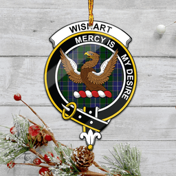 Scottish Wishart Hunting Clan Tartan Mica Ornament Christmas Decoratio - 2-Sided  Scottish Plaid Tartan Plaid