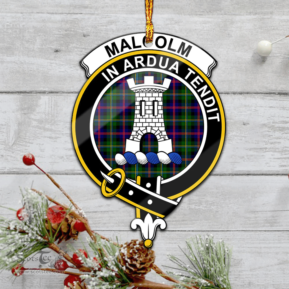 Scottish Malcolm Clan Tartan Mica Ornament Christmas Decoratio - 2-Sided  Scottish Plaid Tartan Plaid