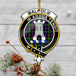 Scottish Malcolm Clan Tartan Mica Ornament Christmas Decoratio - 2-Sided  Scottish Plaid Tartan Plaid