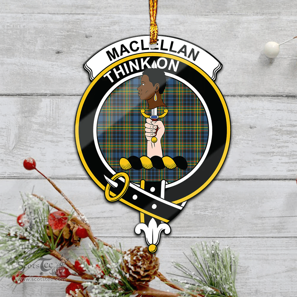Scottish Maclellan Ancient Clan Tartan Mica Ornament Christmas Decoratio - 2-Sided  Scottish Plaid Tartan Plaid