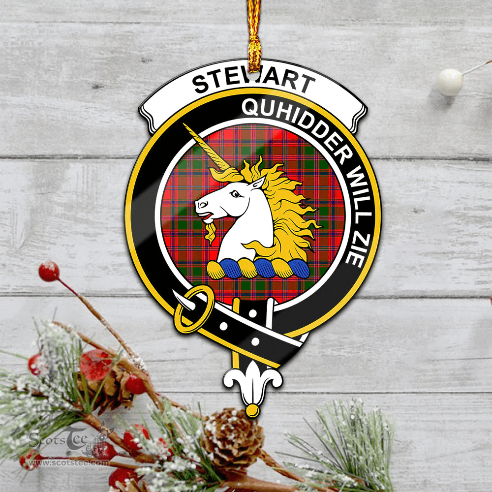 Scottish Stewart Of Appin Modern Clan Tartan Mica Ornament Christmas Decoratio - 2-Sided  Scottish Plaid Tartan Plaid