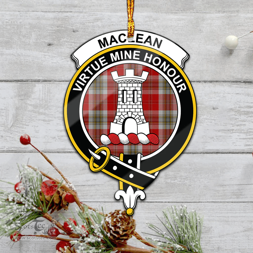 Scottish Maclean Of Duart Dress Red Clan Tartan Mica Ornament Christmas Decoratio - 2-Sided  Scottish Plaid Tartan Plaid