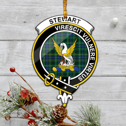 Scottish Stewart Hunting Modern Clan Tartan Mica Ornament Christmas Decoratio - 2-Sided  Scottish Plaid Tartan Plaid