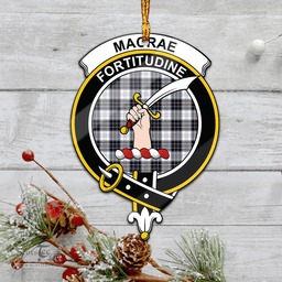 Scottish Macrae Dress Modern Clan Tartan Mica Ornament Christmas Decoratio - 2-Sided  Scottish Plaid Tartan Plaid