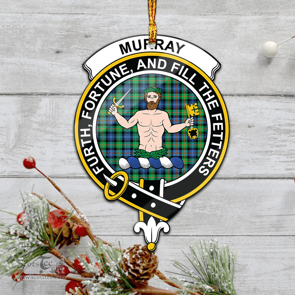 Scottish Murray Of Atholl Ancient Clan Tartan Mica Ornament Christmas Decoratio - 2-Sided  Scottish Plaid Tartan Plaid