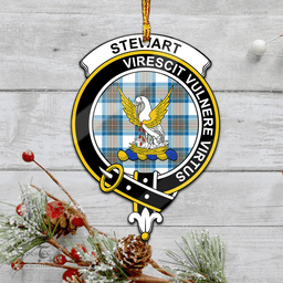 Scottish Stewart Muted Blue Clan Tartan Mica Ornament Christmas Decoratio - 2-Sided  Scottish Plaid Tartan Plaid