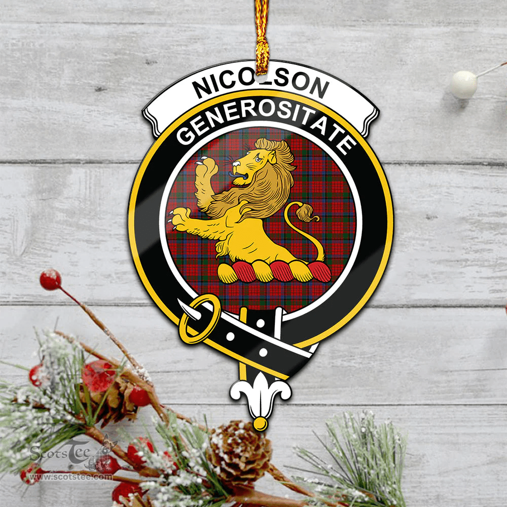 Scottish Nicolson Clan Tartan Mica Ornament Christmas Decoratio - 2-Sided  Scottish Plaid Tartan Plaid