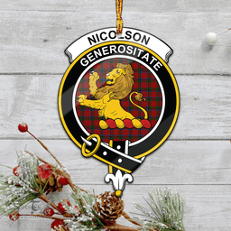 Scottish Nicolson Clan Tartan Mica Ornament Christmas Decoratio - 2-Sided  Scottish Plaid Tartan Plaid
